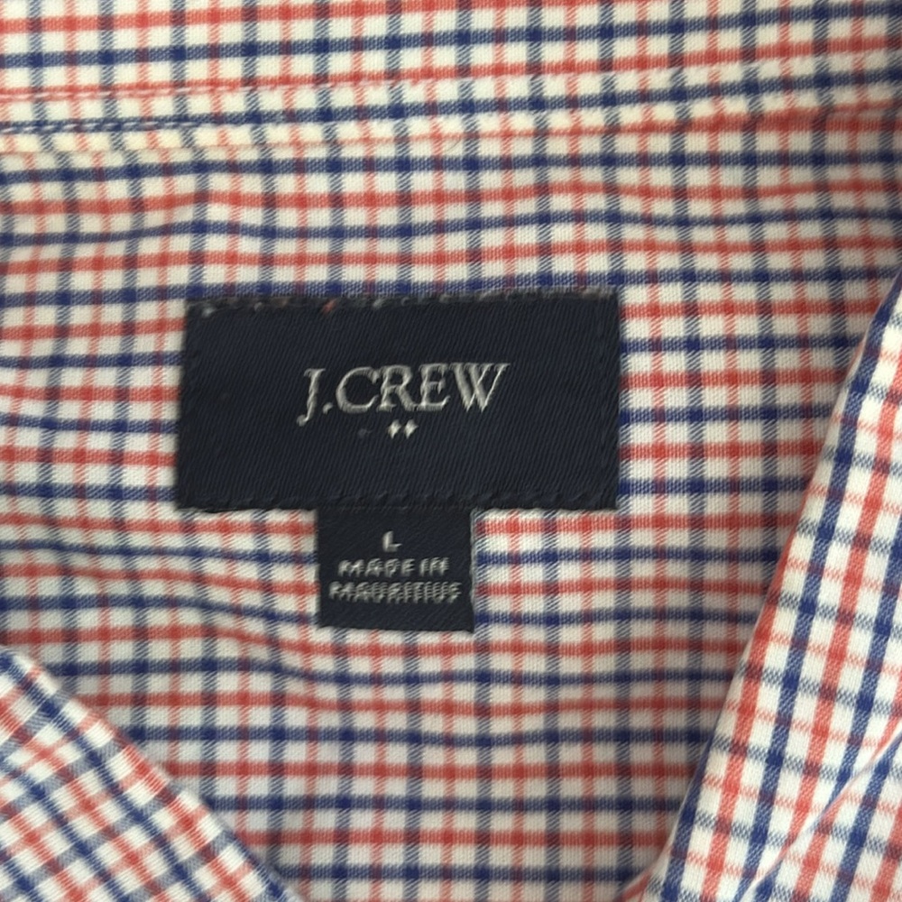 J Crew Men’s Gingham long sleeve Button Down Shirt L